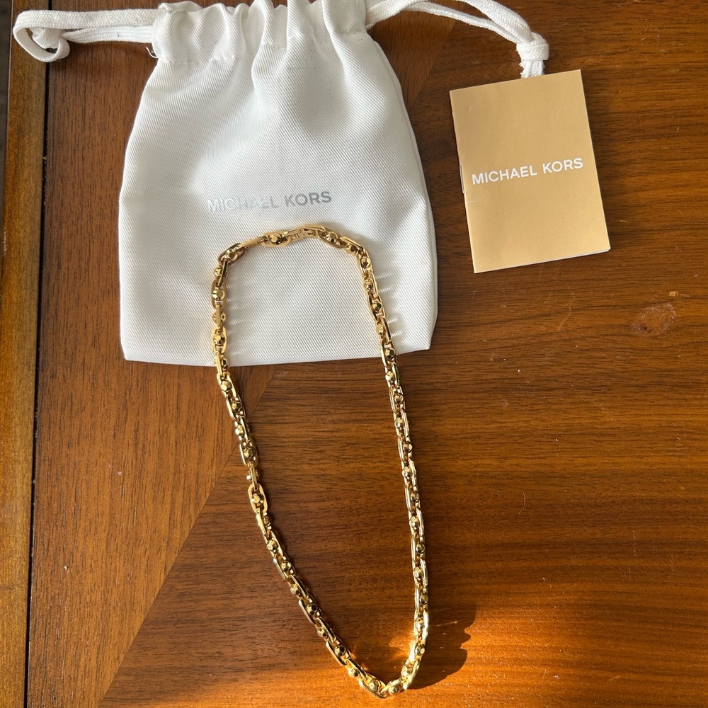 Michael Kors Shiny Gold-Link Necklace - Women Accessories